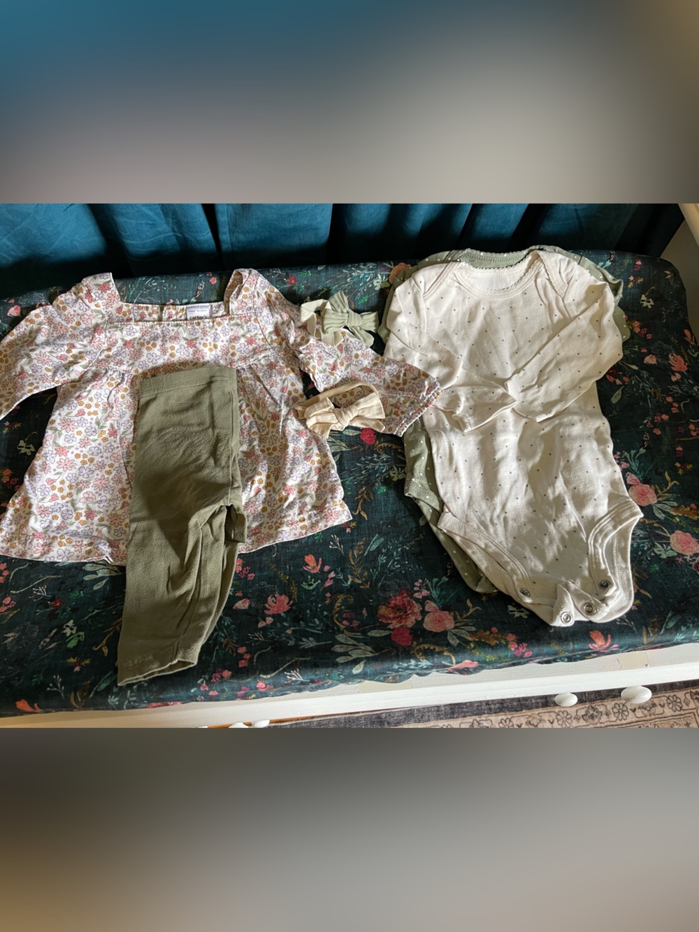 Carters Fall Floral and Green Set